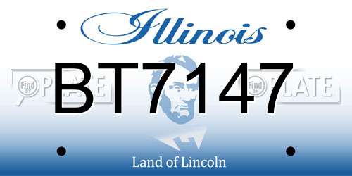 BT7147 Illinois License Plate