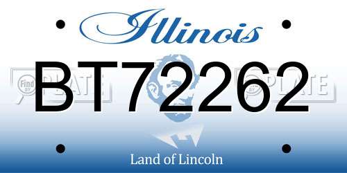 BT72262 Illinois License Plate