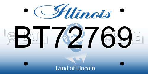 BT72769 Illinois License Plate