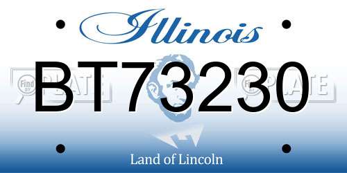 BT73230 Illinois License Plate