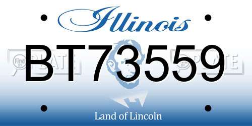 BT73559 Illinois License Plate