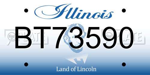 BT73590 Illinois License Plate