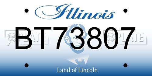 BT73807 Illinois License Plate