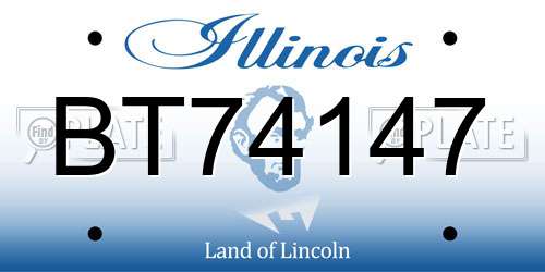 BT74147 Illinois License Plate