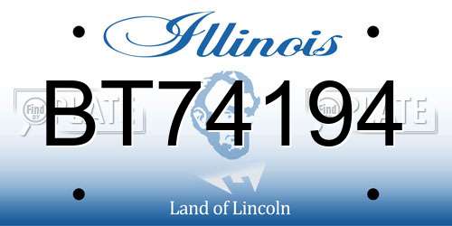 BT74194 Illinois License Plate