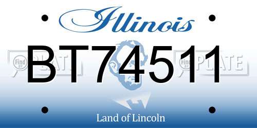 BT74511 Illinois License Plate