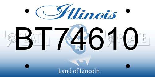 BT74610 Illinois License Plate