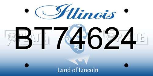 BT74624 Illinois License Plate