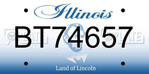 BT74657 Illinois License Plate