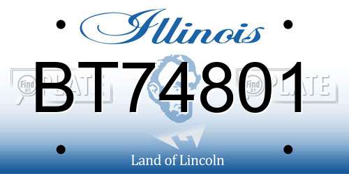 BT74801 Illinois License Plate