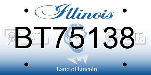 BT75138 Illinois License Plate