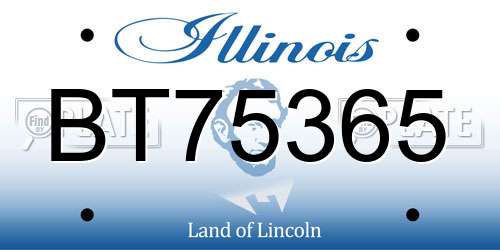 BT75365 Illinois License Plate
