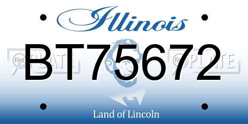 BT75672 Illinois License Plate