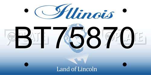 BT75870 Illinois License Plate