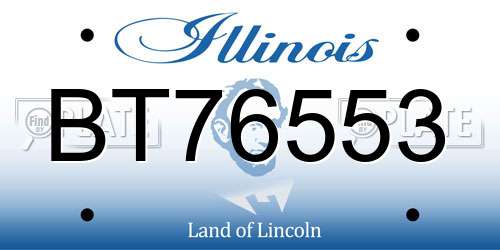 BT76553 Illinois License Plate
