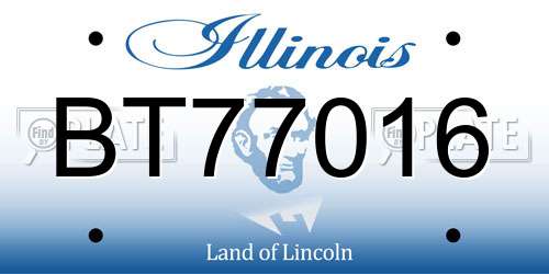 BT77016 Illinois License Plate