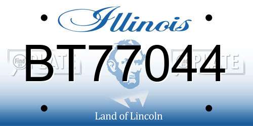 BT77044 Illinois License Plate