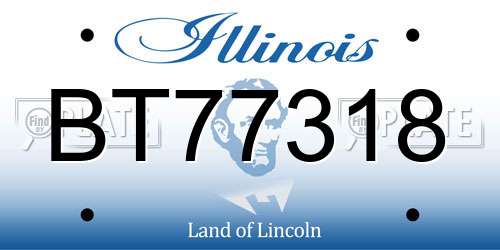 BT77318 Illinois License Plate