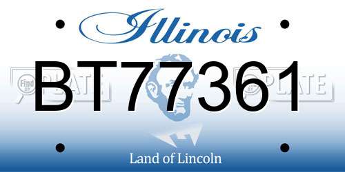 BT77361 Illinois License Plate