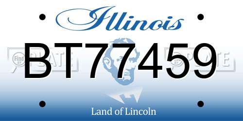 BT77459 Illinois License Plate