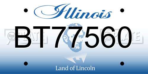 BT77560 Illinois License Plate