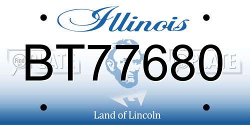BT77680 Illinois License Plate