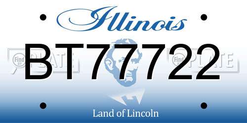 BT77722 Illinois License Plate
