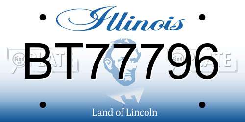 BT77796 Illinois License Plate