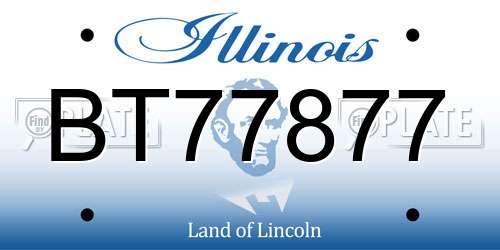BT77877 Illinois License Plate
