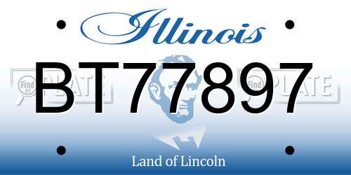 BT77897 Illinois License Plate