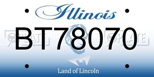 BT78070 Illinois License Plate
