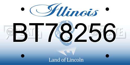 BT78256 Illinois License Plate