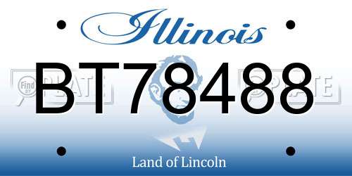 BT78488 Illinois License Plate