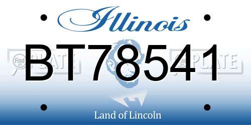 BT78541 Illinois License Plate