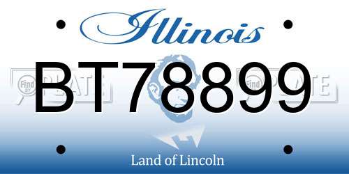 BT78899 Illinois License Plate