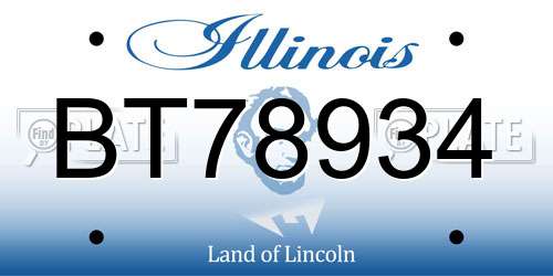 BT78934 Illinois License Plate