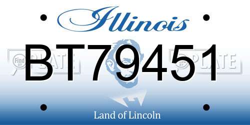 BT79451 Illinois License Plate