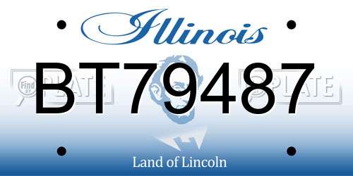 BT79487 Illinois License Plate