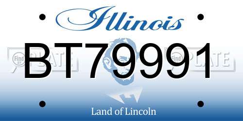 BT79991 Illinois License Plate