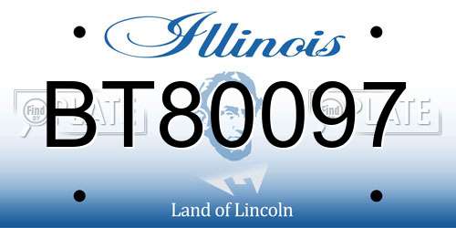 BT80097 Illinois License Plate