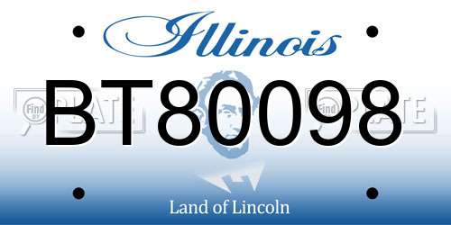 BT80098 Illinois License Plate