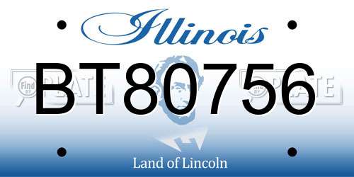 BT80756 Illinois License Plate