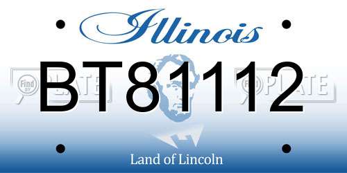 BT81112 Illinois License Plate