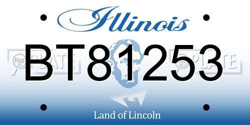 BT81253 Illinois License Plate