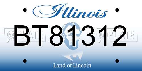 BT81312 Illinois License Plate