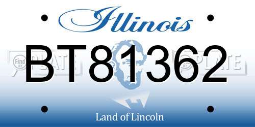 BT81362 Illinois License Plate