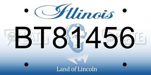 BT81456 Illinois License Plate