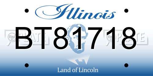 BT81718 Illinois License Plate