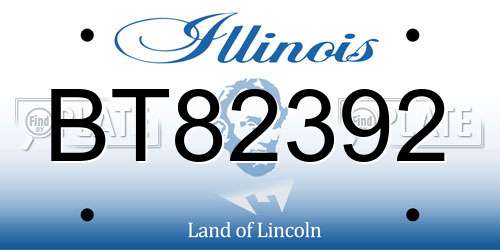 BT82392 Illinois License Plate