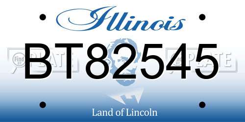 BT82545 Illinois License Plate